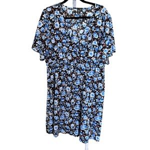 SHEIN Curve 3X Dress Floral flounce sleeve